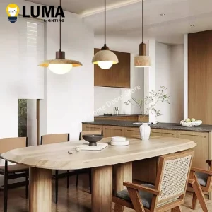 Suspension en bois naturel design scandinave nordique luminaire LED éclairage chaleureux cuisine salon chambre decoration intérieure économique Suspension en bois naturel design scandinave nordique luminaire LED éclairage chaleureux cuisine salon chambre decoration intérieure économique