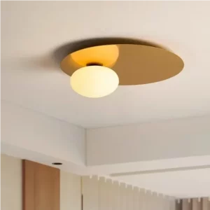 Plafonnier métal verre design nordique minimaliste lumière douce chambre salon éclairage moderne élégant économie d’énergie