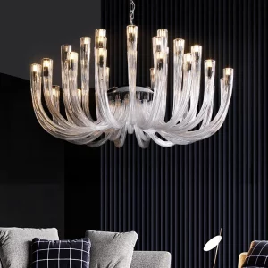 Plafonnier en verre design moderne Art Deco  éclairage intérieur salle à manger salon  suspension lumineuse diffuseur lumière élégance chaleureuse