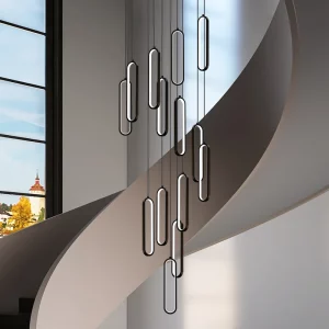 Suspension LED moderne design industriel aluminium acrylique éclairage minimaliste salon escalier chambre exposition économique élégant