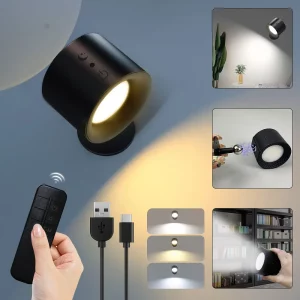 Lampe murale LED métal moderne design minimaliste 360 rotation lumière ajustable sans fil chambre salon bureau Lampe murale LED métal moderne design minimaliste 360 rotation lumière ajustable sans fil chambre salon bureau