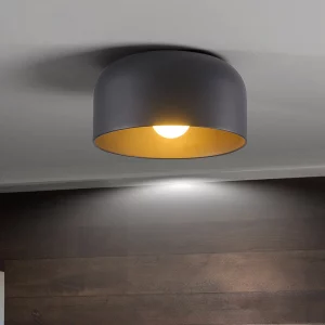 Plafonnier LED métal doré intérieur design moderne minimaliste éclairage chaleureux salon chambre couloir bureau économique élégant