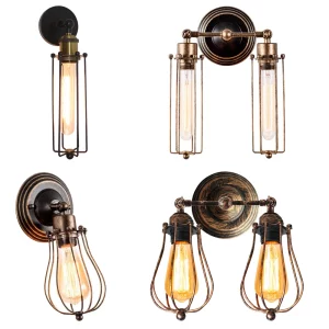 Applique murale LED vintage industrielle cage métallique éclairage murale rétro salon bar restaurant déco chaleureuse Applique murale LED vintage industrielle cage métallique éclairage murale rétro salon bar restaurant déco chaleureuse
