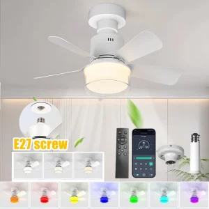 Plafonnier LED moderne design épuré avec ventilateur intégré  télécommande et application  éclairage multicolore  économique  salon chambre bureau