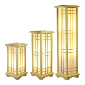 Lampadaire japonais moderne design Shoji luminaire bois LED éclairage intérieur chaleureux salon chambre bureau