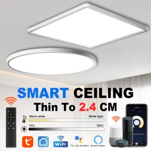 Plafonnier LED design moderne intelligent panneau de commande vocale Alexa luminaire décoratif intérieur chambre salon cuisine éclairage intelligent économique élégant Plafonnier LED design moderne intelligent panneau de commande vocale Alexa luminaire décoratif intérieur chambre salon cuisine éclairage intelligent économique élégant