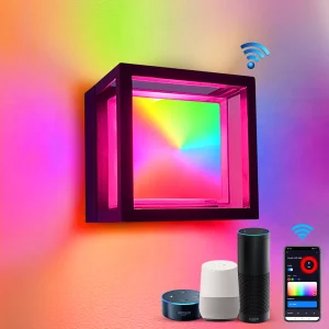 Applique murale LED design moderne éclairage intelligent RGBICW compatible Alexa Google salon chambre bureau éclairage ambiant connecté économe élégant Applique murale LED design moderne éclairage intelligent RGBICW compatible Alexa Google salon chambre bureau éclairage ambiant connecté économe élégant