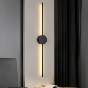 Applique murale moderne LED design épuré aluminium noir éclairage intérieur halo lumineux salon chambre couloir décoration élégante lumière indirecte