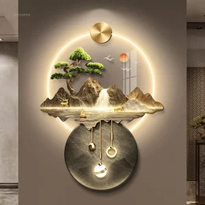 Applique murale bois LED paysage 3D design moderne zen décoration salon couloir éclairage artistique intérieur