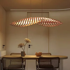 Suspension bois naturel design nordique moderne Wabi Sabi éclairage salle à manger salon lumière chaleureuse économique élégant Suspension bois naturel design nordique moderne Wabi Sabi éclairage salle à manger salon lumière chaleureuse économique élégant