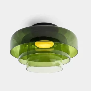 Plafonnier LED verre teinté design moderne minimaliste chambre salle à manger éclairage coloré élégant ambiance transformateur