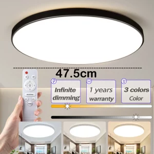 Plafonnier LED moderne design minimaliste éclairage ajustable salon chambre bureau lumière chaleureuse économique élégant