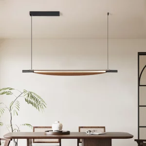 Plafonnier bois LED design scandinave nordique moderne éclairage chaleureux économique élégant salle à manger salon chambre