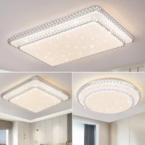 Plafonnier LED design moderne élégant lumière blanche/chaude éclairage intérieur salon chambre salle à manger effet scintillant économie d’énergie certification VDE EAC Plafonnier LED design moderne élégant lumière blanche/chaude éclairage intérieur salon chambre salle à manger effet scintillant économie d’énergie certification VDE EAC