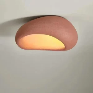 Plafonnier moderne style wabi sabi céramique/plâtre éclairage doux chambre salon design organique minimaliste contemporain