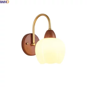 Applique murale LED bois et verre design nordique moderne lumière chaleureuse salon chambre éclairage décoratif élégant économies d’énergie Applique murale LED bois et verre design nordique moderne lumière chaleureuse salon chambre éclairage décoratif élégant économies d’énergie
