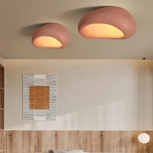 Plafonnier LED bois naturel design scandinave nordique moderne chambre salon éclairage chaleureux économique élégant