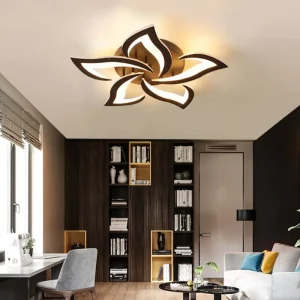 Plafonnier LED moderne design floral lumière chaude acrylique métal intérieur élégant salon chambre hôtel restaurant éclairage esthétique économique