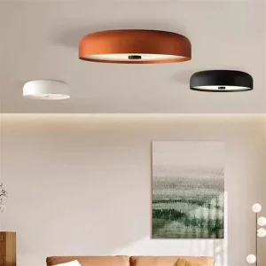 Plafonnier rond design nordique orange et blanc lumière diffuse éclairage moderne salle à manger chambre salon élégant économique Plafonnier rond design nordique orange et blanc lumière diffuse éclairage moderne salle à manger chambre salon élégant économique