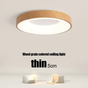 Plafonnier LED bois naturel design scandinave nordique moderne chambre salon éclairage chaleureux économique élégant
