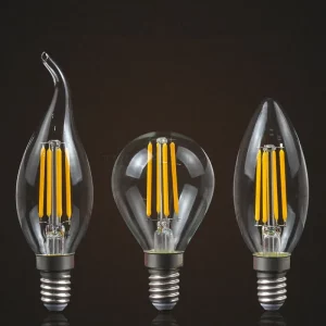 Ampoules LED filament vintage E14 verre transparent style rétro lumière chaleureuse économique déco intérieure salon chambre Ampoules LED filament vintage E14 verre transparent style rétro lumière chaleureuse économique déco intérieure salon chambre