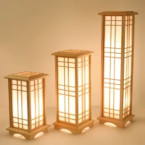 Lampe de sol bois naturel design japonais LED éclairage doux salon chambre bureau lumière zen économique élégant Lampe de sol bois naturel design japonais LED éclairage doux salon chambre bureau lumière zen économique élégant