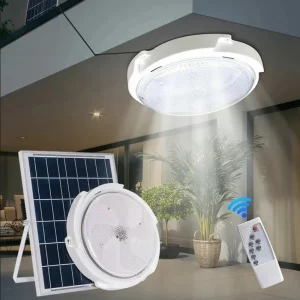 Plafonnier solaire intérieur extérieur moderne design panneau lumineux LED jardin salon patio éclairage autonome économie d’énergie IP67
