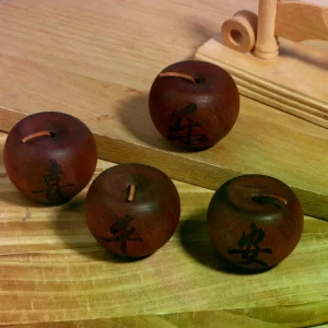 Objet de décoration en bois minimaliste  porte-encens en forme de pomme  décoration zen pour salon  chambre ou bureau