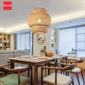 Suspension en rotin naturel design scandinave luminaire pendentif éclairage chaleureux pour salon chambre cuisine