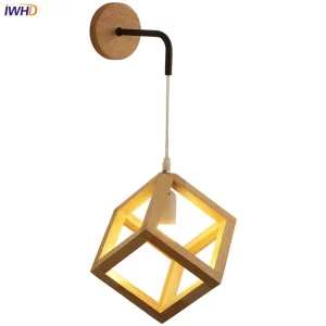 Applique Murale LED bois naturel design nordique moderne simple luminaire décoratif salle à manger couloir café éclairage chaleureux économique élégant