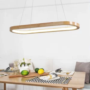 Suspension luminaire bois naturel LED design scandinave moderne salle à manger chambre cuisine éclairage chaleureux économique élégant Suspension luminaire bois naturel LED design scandinave moderne salle à manger chambre cuisine éclairage chaleureux économique élégant