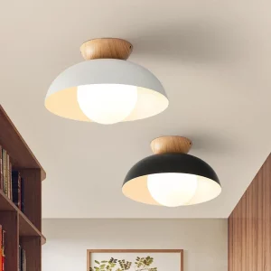 Plafonnier LED bois naturel design scandinave nordique moderne chambre salon éclairage chaleureux économique élégant