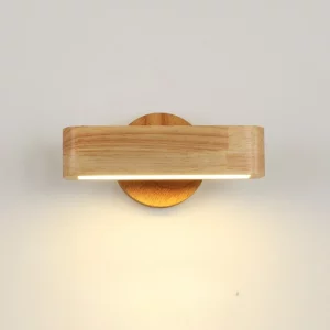 Applique murale bois naturel design scandinave moderne éclairage LED chaleureux salon chambre couloir décoratif élégant