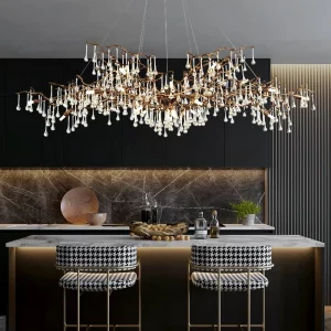 Plafonnier contemporain design branche d’arbre verre métal doré éclairage salle à manger salon cuisine lumière chaleureuse LED élégance moderne Plafonnier contemporain design branche d’arbre verre métal doré éclairage salle à manger salon cuisine lumière chaleureuse LED élégance moderne