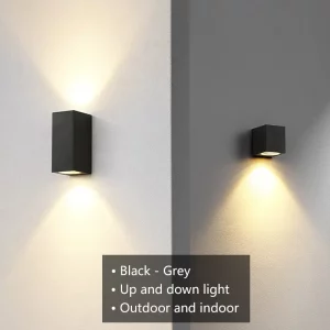 Applique murale moderne aluminium LED éclairage intérieur extérieur design minimaliste salon entrée lumière bidirectionnelle élégante durable économique