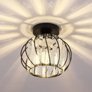 Plafonnier métal verre design moderne industriel lumière diffuse artistique salle à manger couloir éclairage central déco élégant
