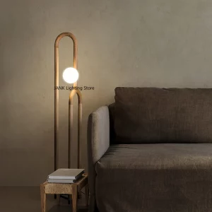 Lampe de sol LED en bois foncé design scandinave moderne éclairage chaleureux économie d’énergie décoration intérieure élégante Lampe de sol LED en bois foncé design scandinave moderne éclairage chaleureux économie d’énergie décoration intérieure élégante