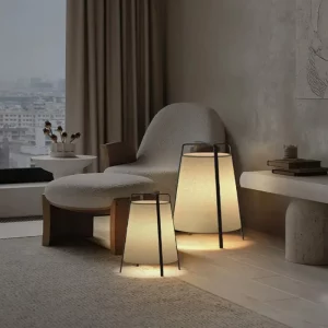 Lampe de sol design moderne en métal et tissu  style épuré pour salon  chambre  hôtel  décoration artistique Vermont