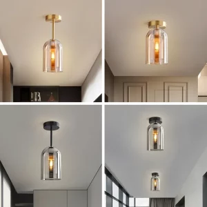 Plafonnier LED verre transparent design nordique moderne luminaire suspends chambre salon cuisine éclairage chaleureux économique élégant Plafonnier LED verre transparent design nordique moderne luminaire suspends chambre salon cuisine éclairage chaleureux économique élégant
