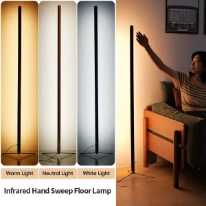 Lampadaire LED en métal design moderne contrôle gestuel lumière adaptable salon chambre éclairage intelligent économique élégant Lampadaire LED en métal design moderne contrôle gestuel lumière adaptable salon chambre éclairage intelligent économique élégant