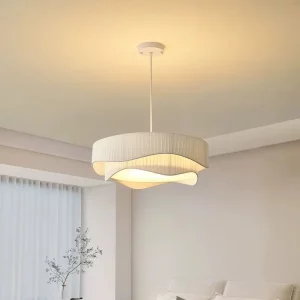 Suspension LED tissu plissé design moderne minimaliste chambre salon éclairage doux diffus économique élégant Suspension LED tissu plissé design moderne minimaliste chambre salon éclairage doux diffus économique élégant