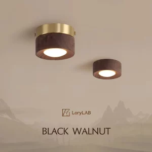 Plafonnier Downlight bois de noyer laiton design scandinave moderne éclairage chaleureux salon chambre cuisine couloir intérieur élégant économies d’énergie Plafonnier Downlight bois de noyer laiton design scandinave moderne éclairage chaleureux salon chambre cuisine couloir intérieur élégant économies d’énergie