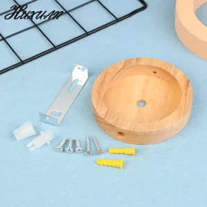 Plafonnier en bois naturel design scandinave moderne fixation murale ou plafond lumière chaleureuse déco intérieure élégante économie d’énergie