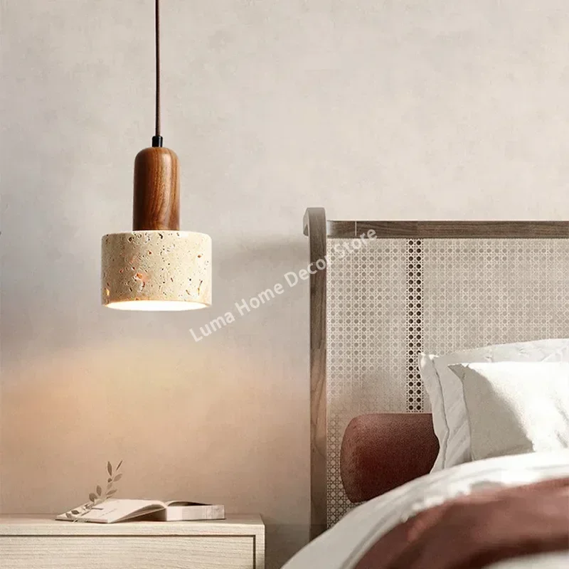 Lampe suspendue bois naturel design moderne industriel éclairage chaleureux pour cuisine salle à manger chambre salon décoration intérieure élégante