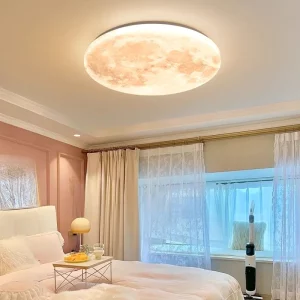 Plafonnier LED design nordique moderne en forme de lune  luminaire décoratif en verre et acrylique  éclairage doux pour chambre  salon  couloir ou loft