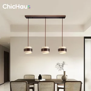 Suspension LED bois et métal design moderne industriel éclairage chaleureux salle à manger salon bureau nordique scandinave Suspension LED bois et métal design moderne industriel éclairage chaleureux salle à manger salon bureau nordique scandinave