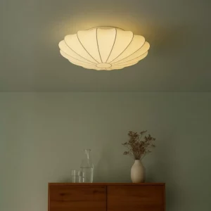 Plafonnier moderne en tissu design minimaliste style organique chambre salon éclairage doux LED