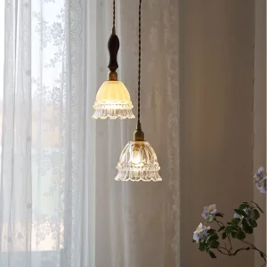 Suspension vintage verre laiton bois design classique élégant éclairage salon chambre salle à manger Suspension vintage verre laiton bois design classique élégant éclairage salon chambre salle à manger