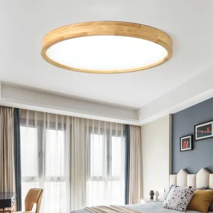 Plafonnier LED bois naturel design scandinave nordique moderne chambre salon éclairage chaleureux économique élégant Plafonnier LED bois naturel design scandinave nordique moderne chambre salon éclairage chaleureux économique élégant