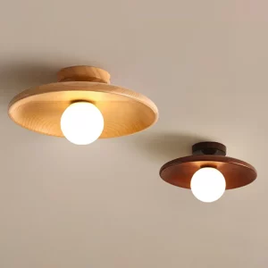 Plafonnier bois naturel design nordique minimaliste lumière chaleureuse salon chambre bureau éclairage intérieur haute qualité économie d’énergie